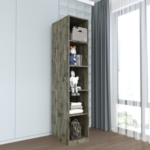 TQA68019 Armario Compacto de 5 Niveles de Madera de Caucho, Diseño Moderno y Sencillo, Mueble Minimalista para Dormitorio, Almacenamiento Plegable para Ropa - Product Image 4
