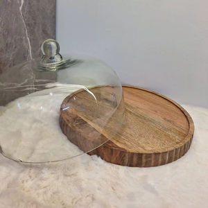 Vente flash - Support à gâteau en bois fait main avec couvercle en acrylique transparent, compatible lave-vaisselle, couleur et taille personnalisables, marque Shunhe - Product Image 6