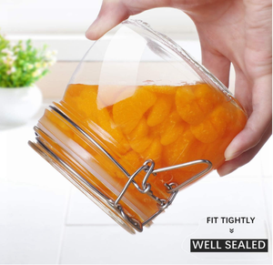 Bocaux en verre pour aliments avec couvercles hermétiques à pince, récipients de cuisine pour farine, café, pâtes et <span class=keywords><strong>conserves</strong></span>, bocaux carrés type Mason - Product Image 3