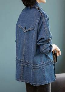Veste en jean longue classique pour femmes Chic surdimensionné palangre polyvalent genou à la mode superposition essentiel Vintage Streetwear - Product Image 2