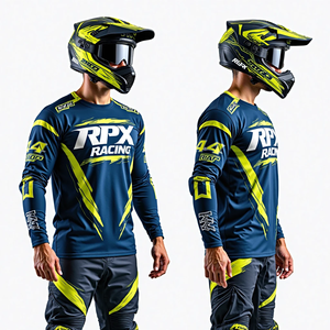 Camiseta personalizada de Motocross para hombre, camiseta de manga larga para carreras de motos de cross, transpirable, ajuste cómodo, ropa deportiva para montar - Product Image 2