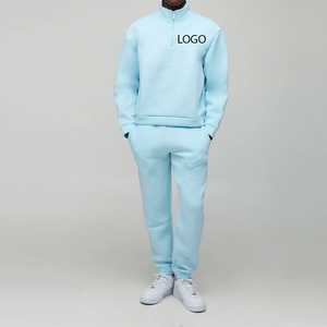 Ensemble de survêtement pour homme de haute qualité avec logo personnalisé 2026, coupe ajustée/oversize, couleur unie, manches longues, service OEM, tenue décontractée - Product Image 1