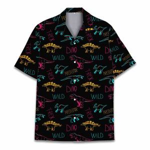 Chemises hawaïennes personnalisées pour hommes et femmes, design à manches courtes et boutons, respirantes, anti-rides, pour l'été et les vacances en famille, vente en gros - Product Image 1