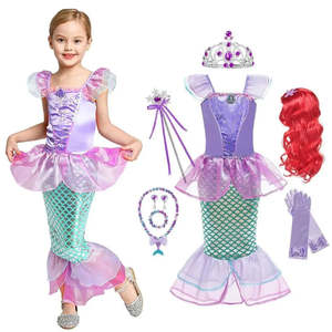 Costume de sirène Ariel pour filles, ensemble de vêtements pour enfants - Product Image 1