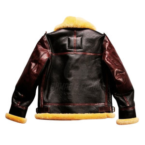 Vestes en cuir de mouton pour hommes, veste en cuir durable et écologique avec doublure chaude, logo sur le devant pour les vêtements d'hiver en plein air - Product Image 4