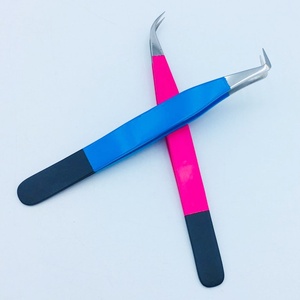 Nouvelle pince à épiler pour extension de cils Double volume incurvé pince à épiler pour extension de cils logo de vison durable - Product Image 4