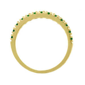 Anillo Apilable de Oro Amarillo de 14K con Esmeralda de 0.38 Ct, Estilo Clásico, Tecnología de Incrustación de Garras, Ancho de 2mm, Gema de Oro - Product Image 3