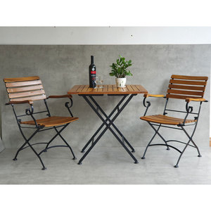 Modern Design Outdoor <b>Foldable</b> <b>Table</b> Set (75x75cm) and 2 Folding Chairs CBCF286 - Product Image 3