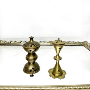 Stylish Modern Brass <b>Bakhoor</b> <b>Burner</b> Suitable For Contemporary Interior Designs And Soft Warm Aroma Diffusion - Product Image 1