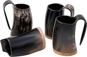 แก้วน้ำทำจากเขาสัตว์ขัดเงาด้วยมือ สไตล์ธรรมชาติ สัมผัสเหมือนจริง เป็นมิตรกับสิ่งแวดล้อม ภาชนะดื่มน้ำจากธรรมชาติ แก้วเบียร์ อุปกรณ์บาร์ - Product Image 2