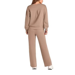 Ensemble de survêtement unisexe en coton à capuche pour l'hiver, style streetwear, délavé à l'acide, avec strass, uni, 2 pièces, avec logo personnalisé - Product Image 2