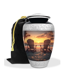 Beach <b>Urn</b> for Human Ashes <b>Large</b> Handcrafted Funeral Memorial Decorative Cremation Fishing <b>Urn</b> for Women and Men Custom Size - Product Image 1