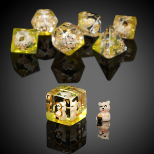 חדש סגנון Polyhedral DND קוביות שרף סט d & d Custom משחקי קוביות בעלי החיים קוביות עם חתול כלב חמוד דוב עבור DND RPG MTG משחקי שולחן