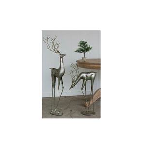 Figura de venado de pie de plata y bronce, escultura hecha a mano, decoración del hogar, proveedor al por mayor, novedad - Product Image 1