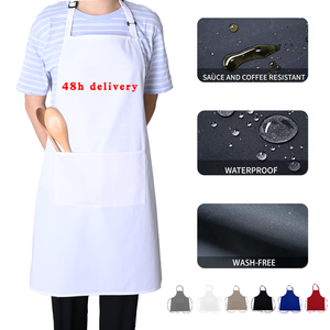 <span class=keywords><strong>Tablier</strong></span> <span class=keywords><strong>de</strong></span> <span class=keywords><strong>chef</strong></span> sans manches en coton imperméable et résistant à l'huile KEFEI avec 2 poches, design personnalisable et tendance pour hommes et femmes - Product Image 4