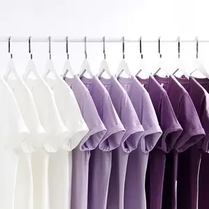 เสื้อยืดคอกลมแขนสั้นสำหรับผู้ชาย, เสื้อยืดผ้าฝ้ายสำหรับทุกเพศเสื้อ2025คอกลมแขนสั้นสีม่วงลำลองสีเทาสำหรับใส่ในฤดูร้อน - Product Image 6