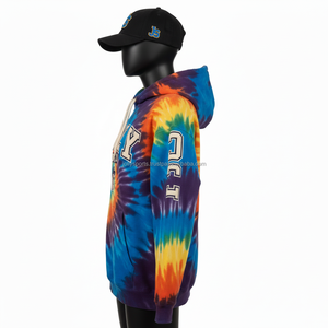 Sweat à capuche pour femme Premium 320 GSM, en molleton de coton doux, couleurs tie-dye vives, logo brodé personnalisé, coupe ajustée, lavage facile - Product Image 3