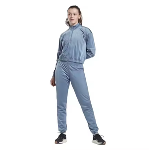 Ensemble sweat-shirt et pantalon de survêtement bleu élégant, léger et confortable pour les entraînements d'hiver et les vêtements décontractés des athlètes - Product Image 1