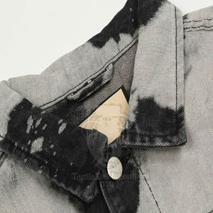 Veste en jean en toile de qualité supérieure pour homme, style streetwear, avec logo sur le devant, manches longues, col rabattu, 100% coton - Product Image 4