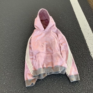 เสื้อมีฮู้ดแบบครอปสำหรับทั้งชายและหญิงผ้าคอตตอนผ้าเทอร์รี่พร้อมกรดลายทางด้านข้างกำหนดได้เอง550แกรมออกแบบได้ทั้งชายและหญิง - Product Image 4