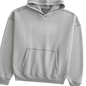 Sweat-shirt à capuche gris pour hommes, pull en polaire uni, chaud, hiver, streetwear, sweat-shirt à capuche décontracté pour les vêtements de sport en plein air et les ventes de mode - Product Image 2