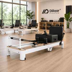 Reformer <span class=keywords><strong>Pilates</strong></span> pliable de style boutique des années 60 à montage rapide pour les cours de <span class=keywords><strong>Pilates</strong></span> - Product Image 2