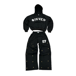 Custom breathable Men Casual Oversized Hoodies And Sweatpants Joggers Set Contrast Stitch <b>Plain</b> Sweatsuit Cotton Sport <b>Tracksuit</b> - Product Image 1