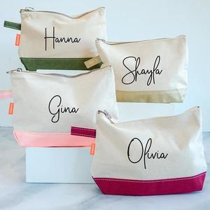 Nouvelle arrivée sac pochette en toile sac cosmétique avec impression pochette à fermeture éclair écologique pour la promotion - Product Image 4