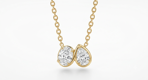Women's Lab Grown IGI Certified Pear And Oval Cut Diamond Toi et Moi Pendant & <b>Charms</b> Everyday Wear Classic Style Wedding Gift - Product Image 3