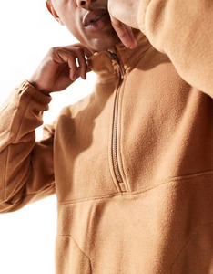 Manufacturer Designer Stand Collar Quarter Zip Sweatshirt Long Sleeve Hoodies Custom Logo Men's Pullover Polar Fleece Sweatshirt - Product Image 4