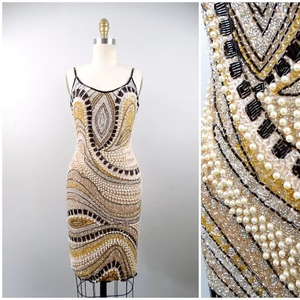 Vestido de Noche Midi sin Mangas con Corte en A para Mujer, con Detalles de Cuentas, Tejido de Tul de Poliéster Transpirable y Ecológico para Fiestas Formales - Product Image 5