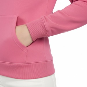Sudadera con capucha rosa lisa para mujer, ideal para estampado y bordado, con lavado ácido, corte ajustado, de forro polar de primera calidad, tipo jersey. - Product Image 6
