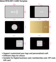 Cartes de visite professionnelles en métal personnalisées en acier inoxydable avec puce RFID NFC