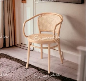 Sillón redondo de mimbre rústico moderno, muebles de bambú para comedor, jardín, patio, dormitorio, parque, uso para sala de estar - Product Image 3