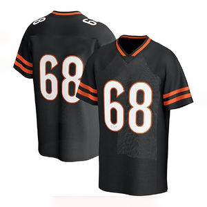 Maillot de football américain personnalisé 100% chemises de sublimation noires en polyester avec nom et numéro d'équipe personnalisés - Product Image 1