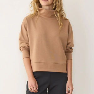 Custom Logo Unisex Regular Fit Fleece 100% Cotton Winter Pullover <b>Jumper</b> Long Sleeves Drop Shoulder <b>Turtleneck</b> Sweatshirt - Product Image 4