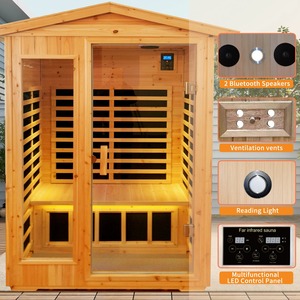 For 2 Person Far Infrared Sauna Room Old Fir Wood Outdoor Home Sauna Detox 1750W - Product Image 2