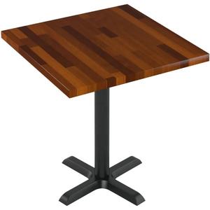 Table à manger carrée commerciale avec plateau <span class=keywords><strong>en</strong></span> bois massif et base <span class=keywords><strong>en</strong></span> métal noir pour restaurant, café, bar, mobilier - Product Image 2