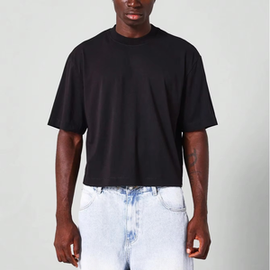 Nueva venta al por mayor 100% algodón hombres Streetwear camiseta logotipo personalizado impreso Camiseta de punto de gran tamaño - Product Image 2