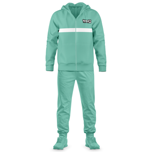 Ensemble de survêtement sportif rouge uni pour homme, streetwear d'hiver, polyester et coton, veste à capuche zippée, pantalon de jogging, OEM ODM 2026 - Product Image 1