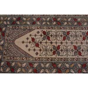 Vintage Turkish <b>Wool</b> Area Rug <b>Red</b> & Beige 4'1 X 6'4 ft Large Rectangle Abstract Patchwork Pattern 10mm Thickness Latex Backed" - Product Image 5