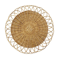 Assiette de présentation en rotin naturel pour repas formel et usage quotidien Ensemble d'assiettes décoratives pour article décoratif de table