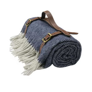 Manta usable a rayas de espiga suave al mejor precio con flecos para sofá decoración del hogar tejida - Product Image 4