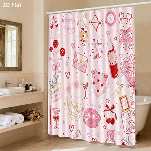 Custom Printed Waterproof Shower Shower <b>Curtain</b> for Bathroom Waterproof Polyester <b>with</b> <b>Hooks</b> - Product Image 1