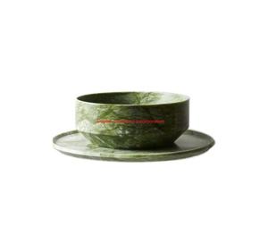 Cuenco de mármol verde moderno al por mayor, cuenco para servir comida, cuenco de material de mármol de primera calidad hecho a mano a precio asequible - Product Image 2