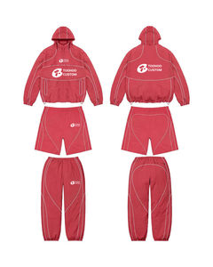 ชุดวิ่งชุดวอร์มไนลอนแจ็คเก็ตกันลมชุดวอร์มสำหรับผู้ชายชุดวอร์มผ้าไนลอนเสื้อแจ็คเก็ตกันลมกำหนดโลโก้ได้เอง - Product Image 4