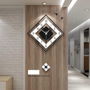 Pendule grande horloge murale carrée à piles créatif minimaliste fer simple face pour la maison salon couloir et cadeaux - Product Image 4