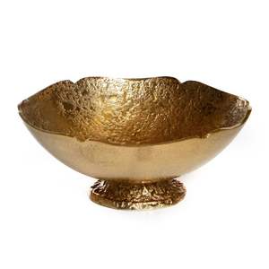 Cuenco de frutas de metal con mango de hoja Cuenco de almacenamiento de diseño martillado de acero inoxidable para decoración de centro de mesa - Product Image 2