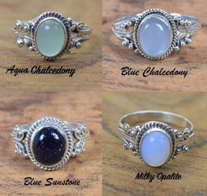 Diseño antiguo 925 plata esterlina piedras preciosas naturales anillos de moda para mujeres tendencia moda 925 exportador de joyería de plata - Product Image 2