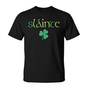 Camiseta irlandesa Slainte con diseño de trébol verde para el día de San Patricio, ropa unisex de manga corta con cuello redondo para adultos - Product Image 2